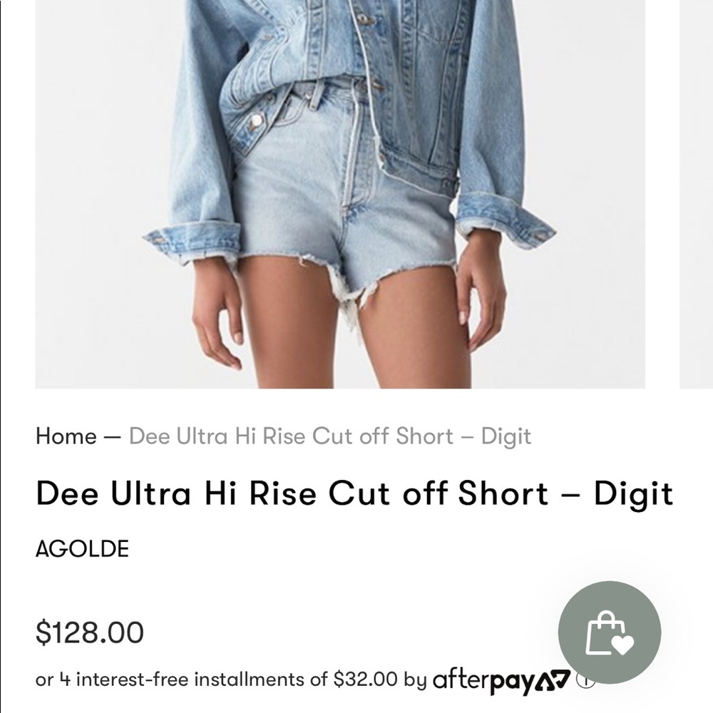 agolde dee ultra high rise denim shorts